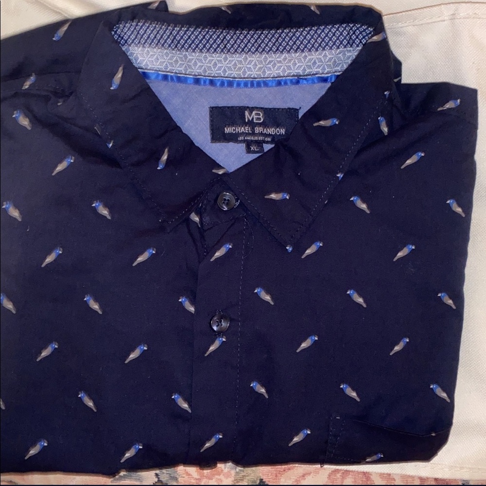 Sold• Michael Brandon•Blue with pattern•XLarge
